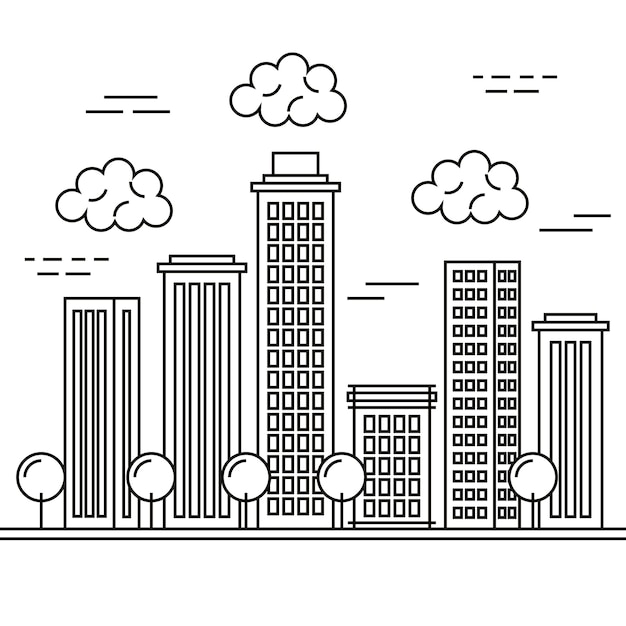 buildings cityscape isolated icon vector illustration design