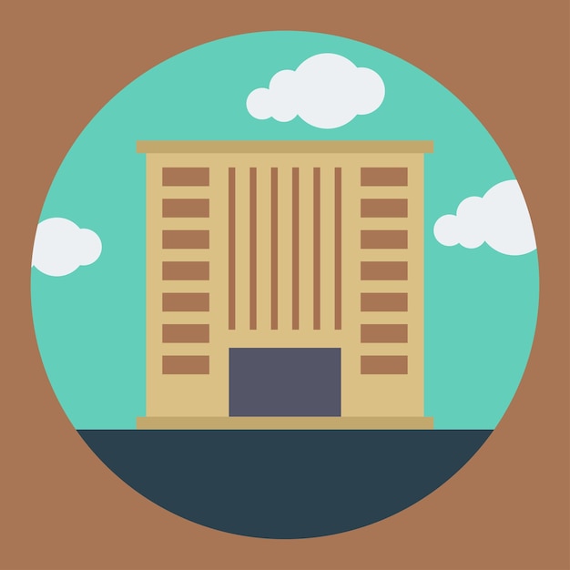 Buildings icon vector set Bank school courthouse university library Architecture concept