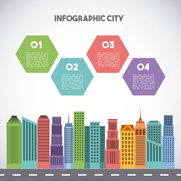 Vector buildings infographic city presentation