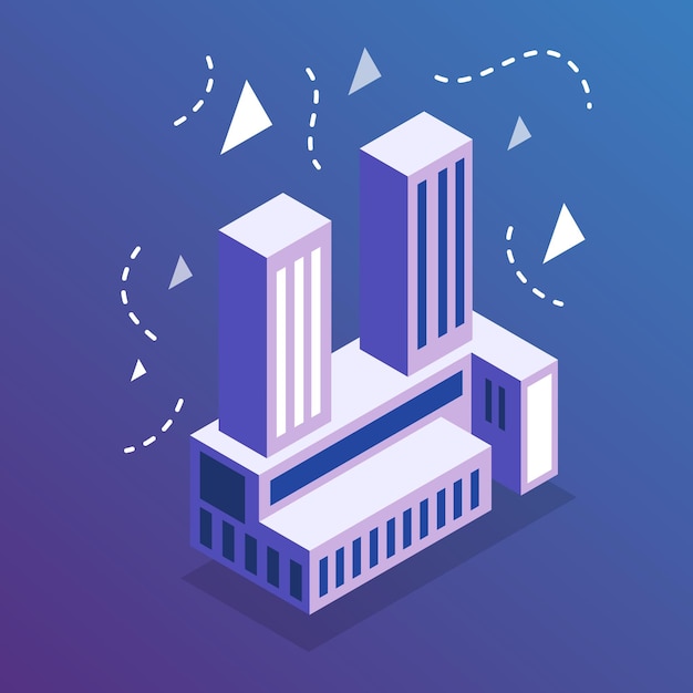 buildings with isometric style design vector