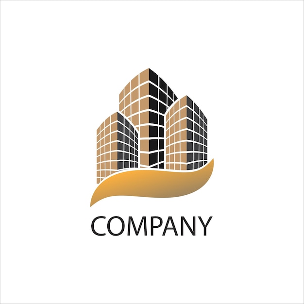 Шаблон дизайна логотипа зданиянебоскребов недвижимости