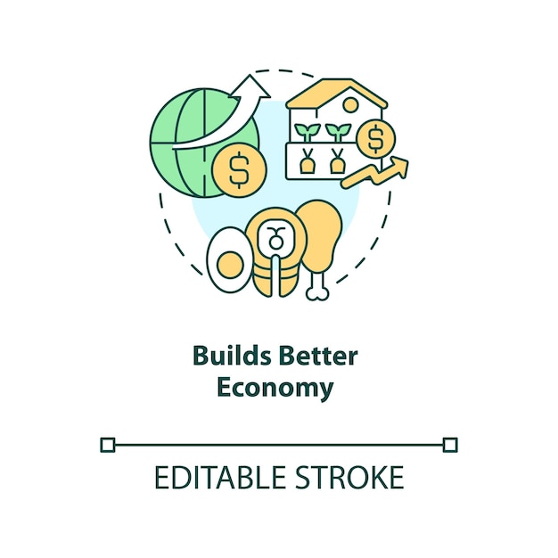 Builds better economy concept icon