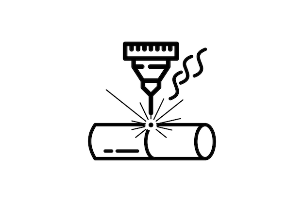 Buis en profiel lasersnijden pictogram vector ontwerpsjabloon