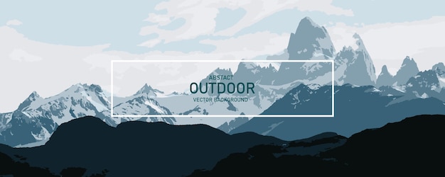 Vector buiten banner berg vectorillustratie