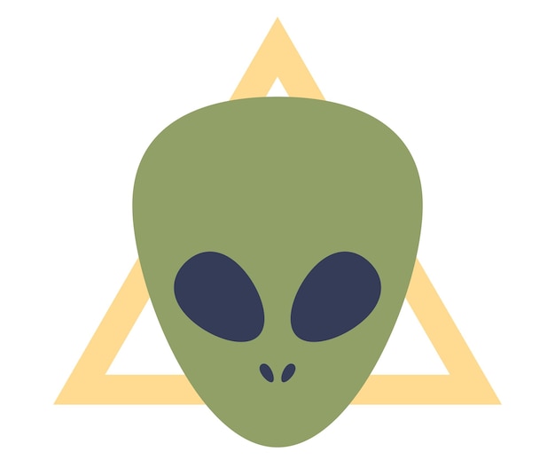 Buitenaards teken. UFO-pictogram. Platte vectorillustratie