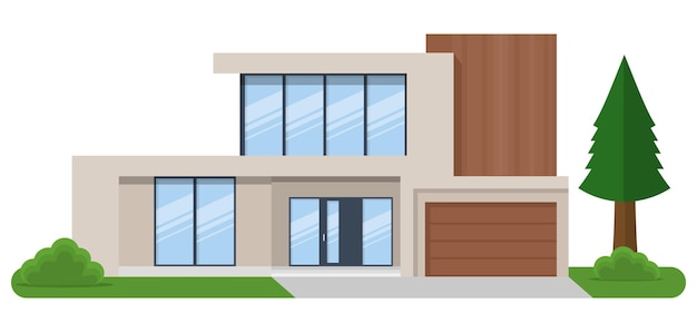 Buitenkant van het woonhuis vooraanzicht vector illustratie