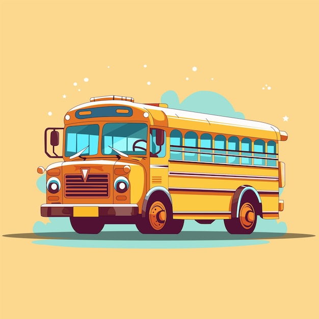 Buitensporige schoolbus Cartoon vector