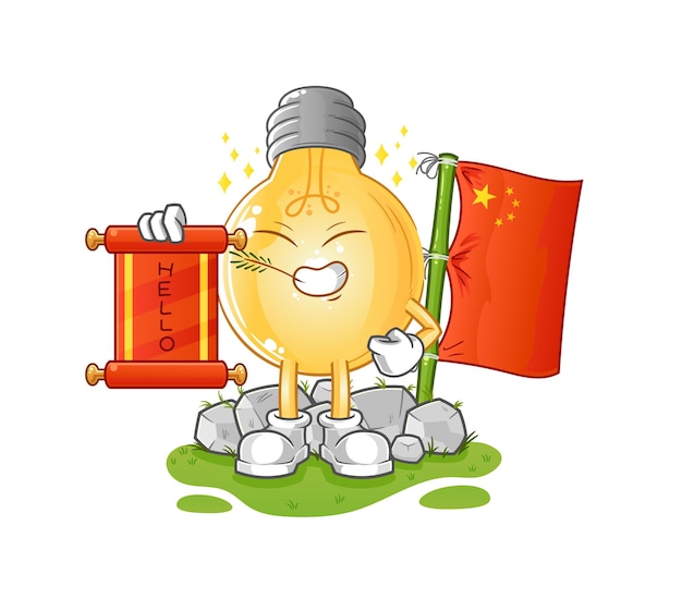 Bulb chinese cartoon cartoon mascot vector