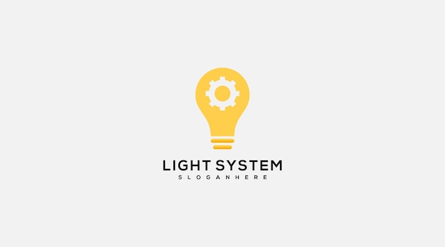 La lampadina si combina con gear logo design vector