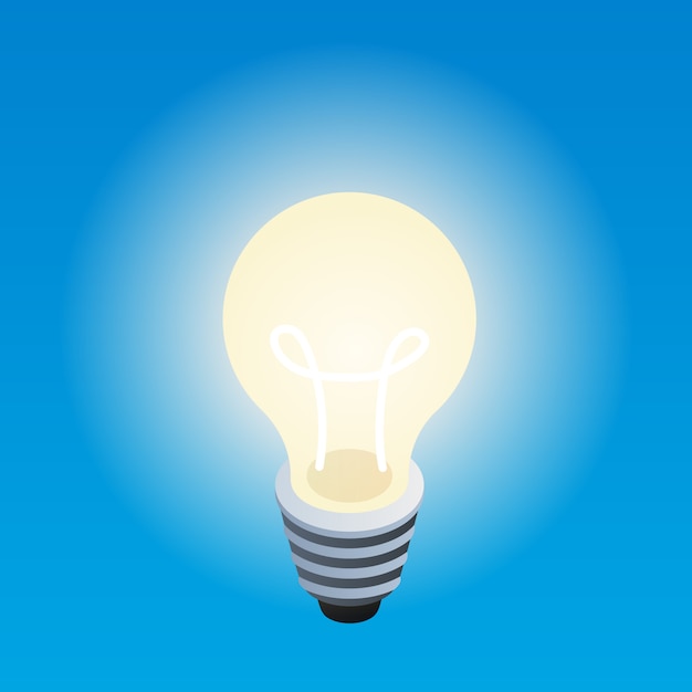 Bulb eco light, isometric style