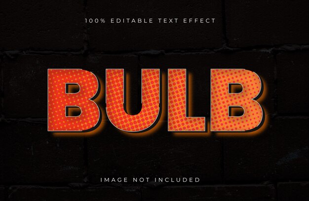 Bulb editable halftone text effect