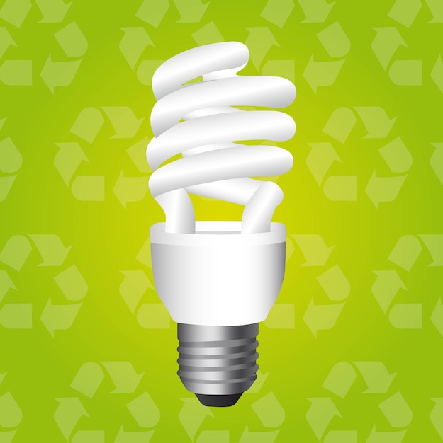 Bulb electric over recycle background vector illustration