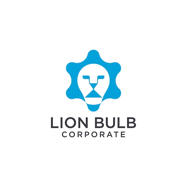 Bulb en Lion-technologie app modern logo-ontwerp