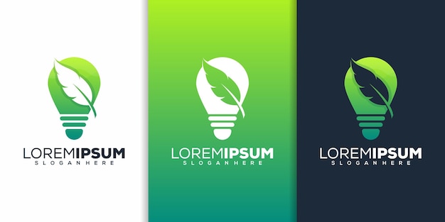 Bulb feather logo design