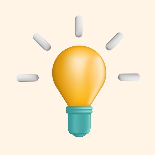 Bulb icon 3d vector illustration design.