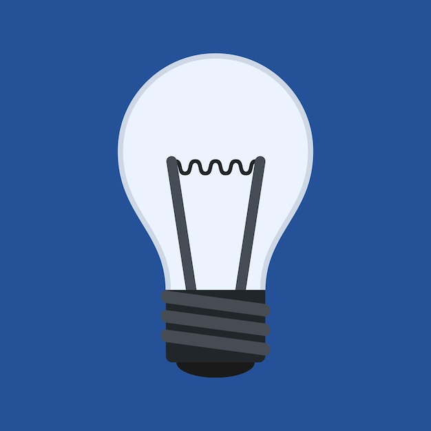 Bulb icon isolated on blue background