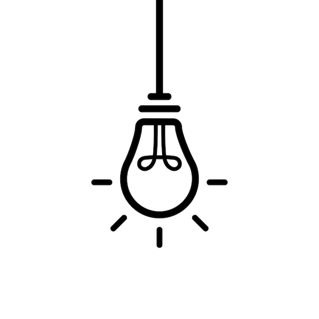 Bulb icon. Lighting lamp icon. Vector EPS 10. Isolated on white background.