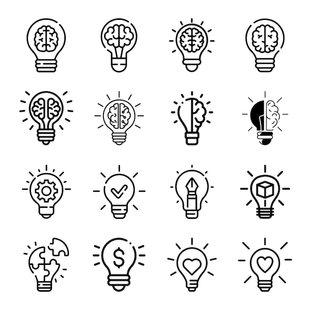 bulb icon pack creativity icon pack