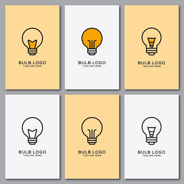 Bulb icon set vector illustration of logo template