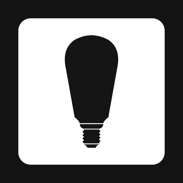 Vector bulb icon in simple style on a white background