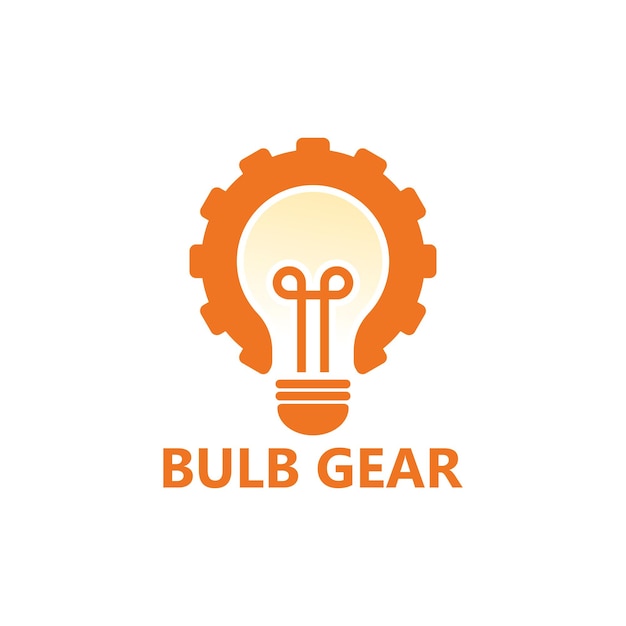 Bulb idea gear logo template design