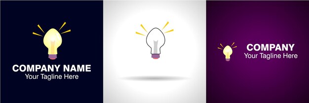 Vettore lampadina idea logo e simbolo idea