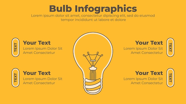 Bulb infographic business idea presentation slide
