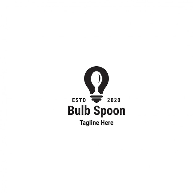 Bulb lepel logo ontwerpsjabloon