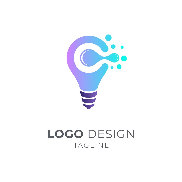 Vector bulb and letter c logo concept