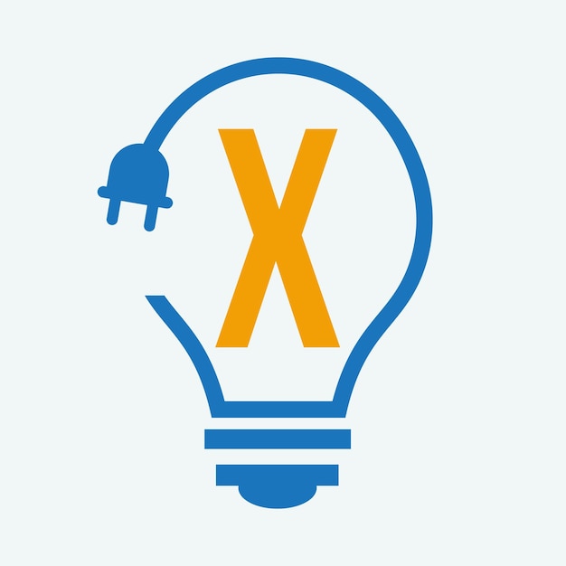 Bulb Logo On Letter X Concept For Electrical Symbol Electricity Sign