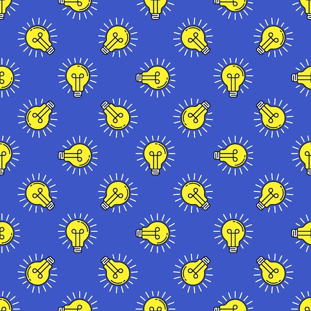 Bulb vector Lichtconcept gekleurd naadloos patroon
