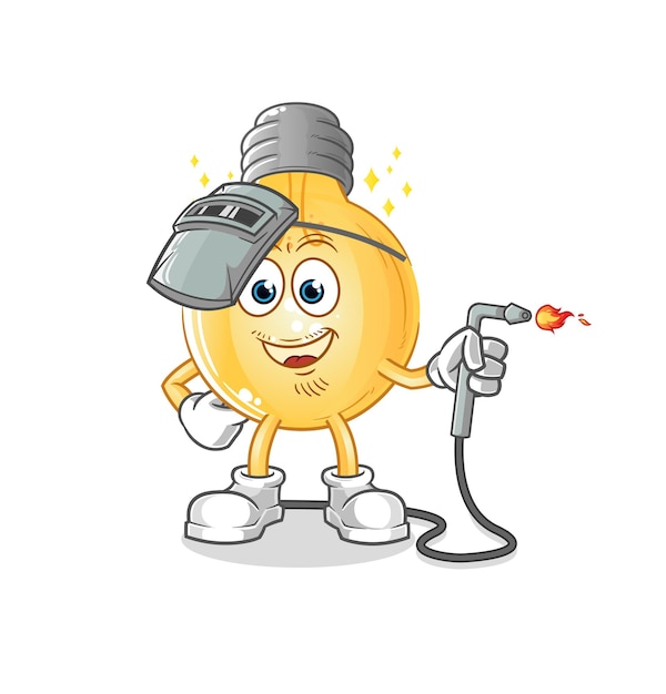 Bulb welder mascot. cartoon vector