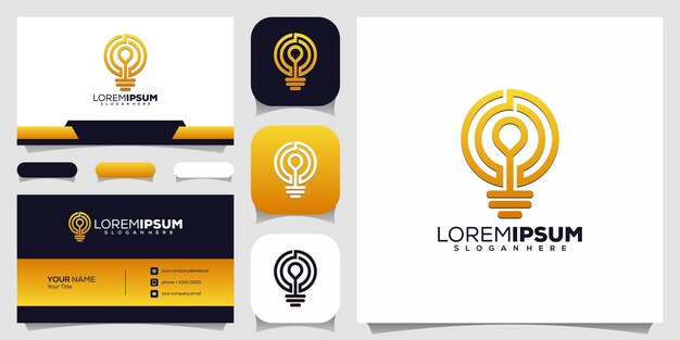 Bulb with pin logo design