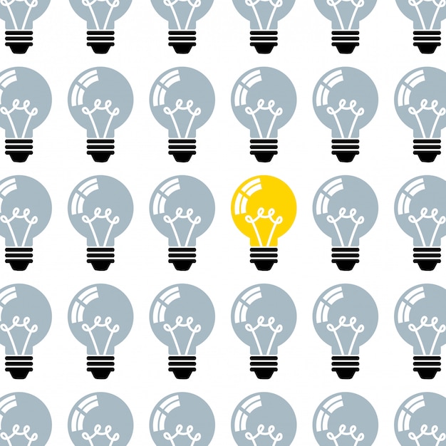 Vector bulbs design over white background