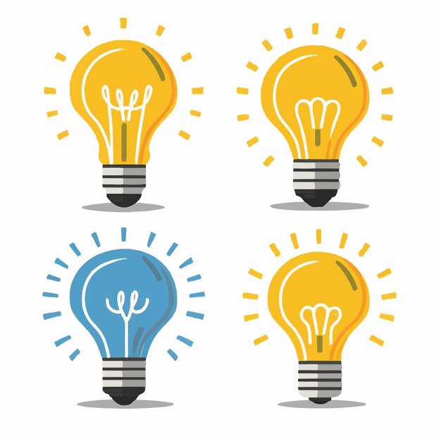 bulbs and idea on a white background illustrations