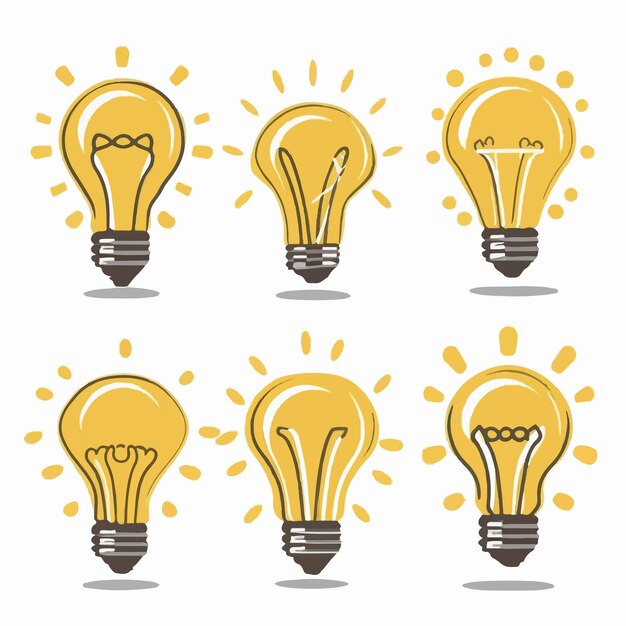 bulbs and idea on a white background illustrations