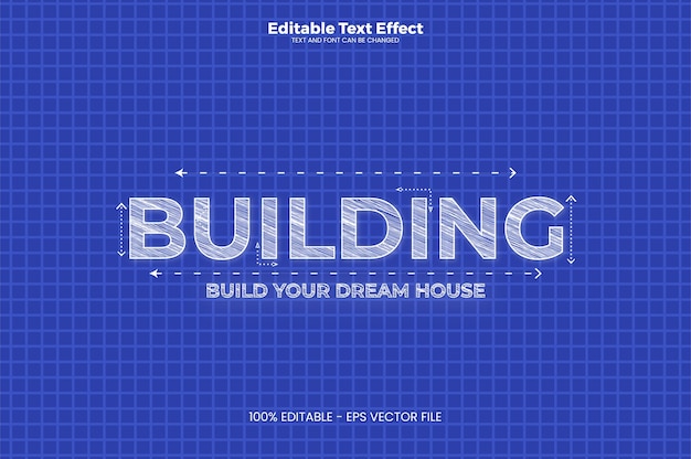 Bulding editable text effect in modern trend style