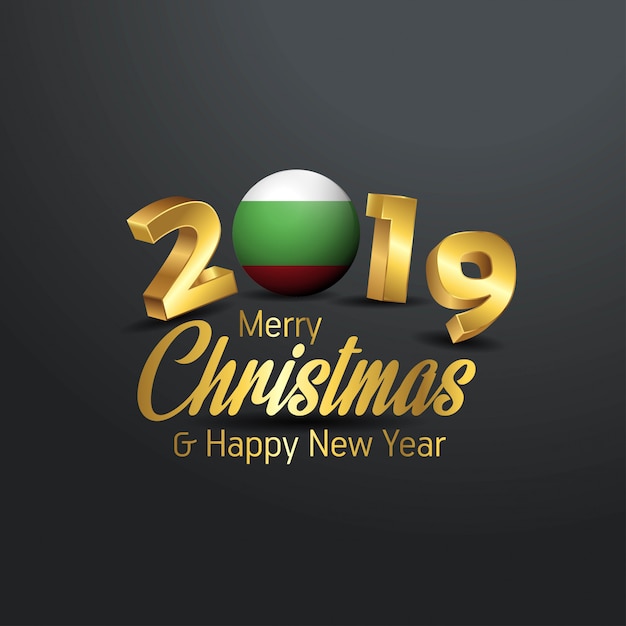 Bulgaria flag 2019 merry christmas typography