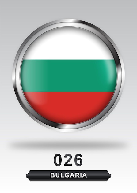 ブルガリアの旗バッジアイコンフルベクター