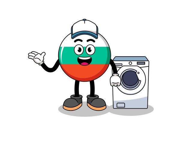 Vector bulgaria flag illustration as a laundry man