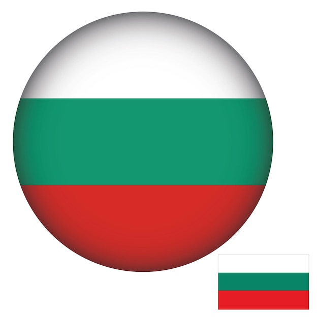 Bandiera della bulgaria a forma rotonda