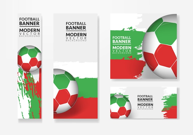 Футбольная команда Болгарии с векторным дизайном флага. Концепция чемпионата по футболу