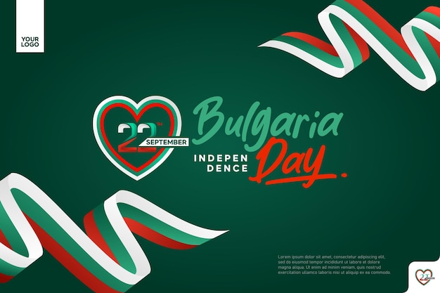 Bulgaria Independence Day background with 22nd september logotype