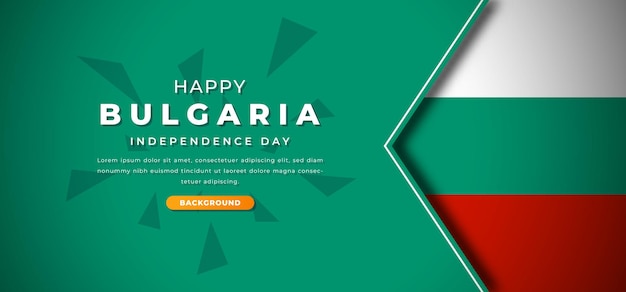 Vector bulgaria independence day papercut background illustration for poster banner ads greeting card