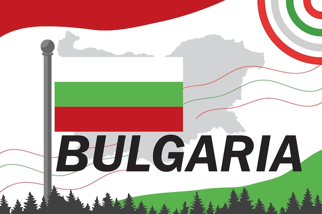 Bulgaria national day banner with Bulgarian flag colors theme background and geometric abstract