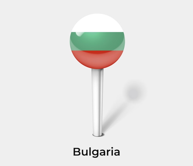 Bulgaria push pin for map vector illustration