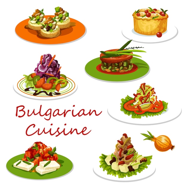 Bulgarian cuisine icon of meat and vegetable dish