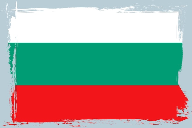 Vector bulgarian flag banner with grunge brush