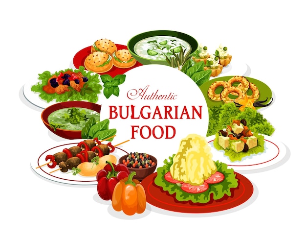Pasto bulgaro di piatti a base di verdure e carne
