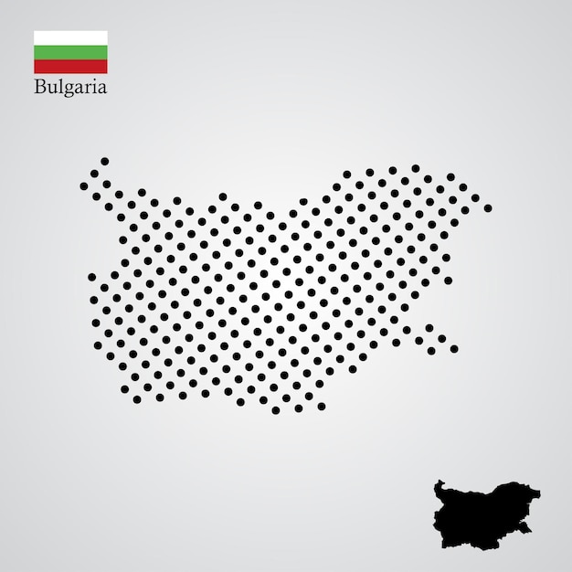 Bulgarije kaart silhouet halftone stijl